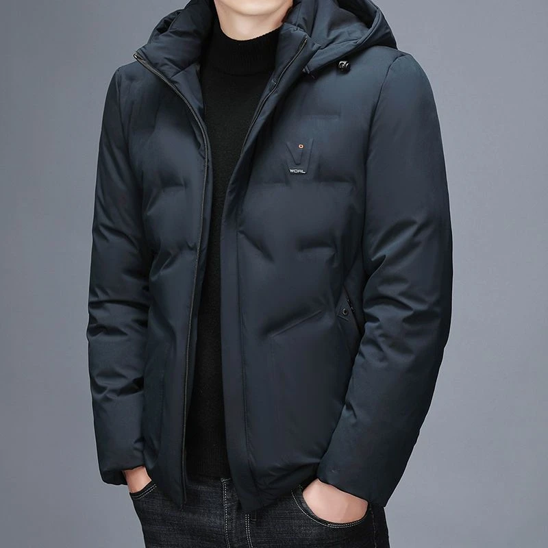 新款2023羽绒服男士冬季连帽可拆卸中款羽绒服保暖加厚中青年休闲
