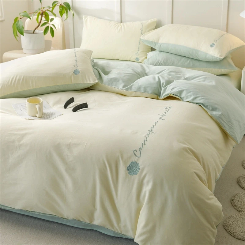 稻草人全棉被套A类母婴级加厚单被罩纯色简约磨毛学生宿舍