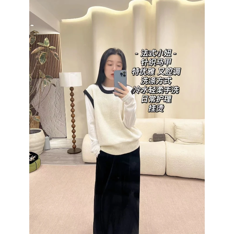 加莉精选【法式小妞】舒适悠哉假日毛线马甲 分码