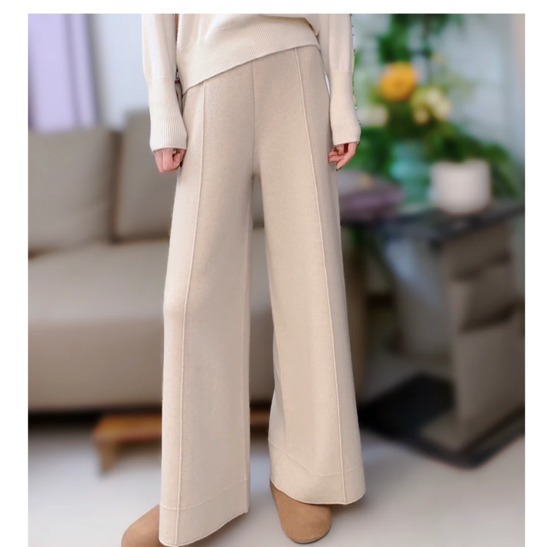 2025【登顶神裤】山羊绒中线阔腿裤高腰显瘦秋冬