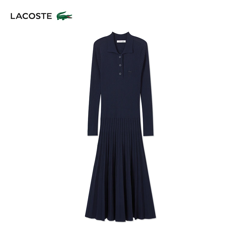 LACOSTE法国鳄鱼女装24秋季新款时尚简约连衣裙|EF2612