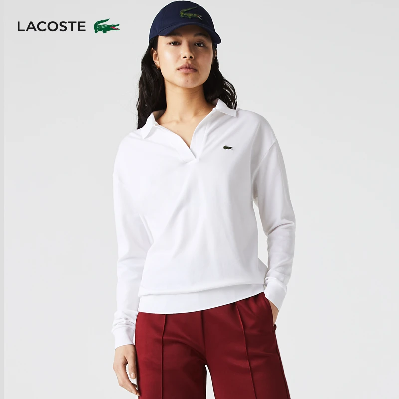 LACOSTE法国鳄鱼女装春秋款休闲长袖翻领POLO衫|PF7967