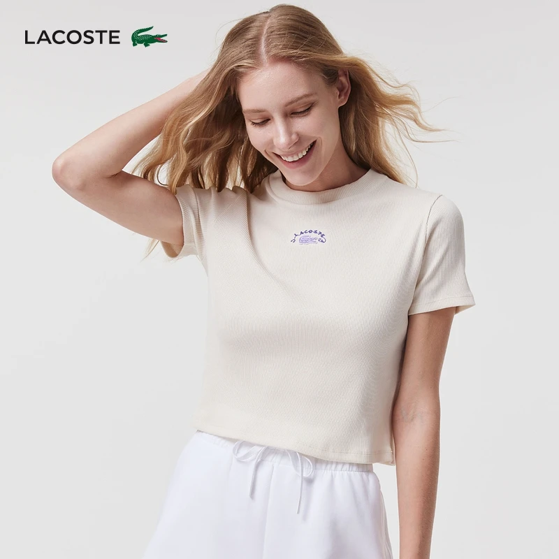 【618】LACOSTE法国鳄鱼女士趣味图案修身时尚 百搭短袖T恤|TF8172