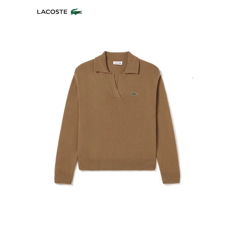 【双十一】LACOSTE法国鳄鱼女装V领针织衫毛衣|AF0403