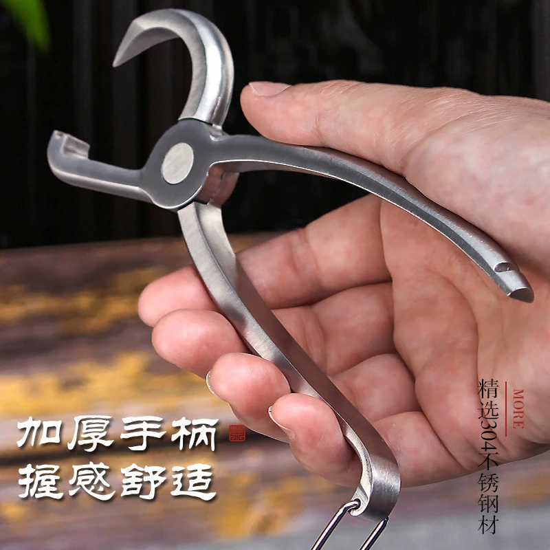 厂供304不锈钢茶夹新款茶钳普洱茶刀茶饼夹开茶用具茶锥开茶器