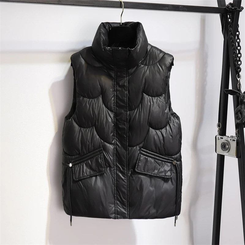 大码女装胖MM穿搭棉马甲女短款秋冬新款宽松显瘦立领加厚坎肩外套