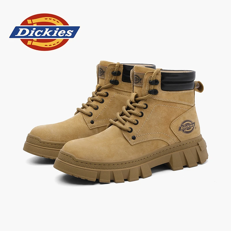 Dickies冬季大黄靴男复古休闲马丁靴百搭厚底增高工装高帮男靴子