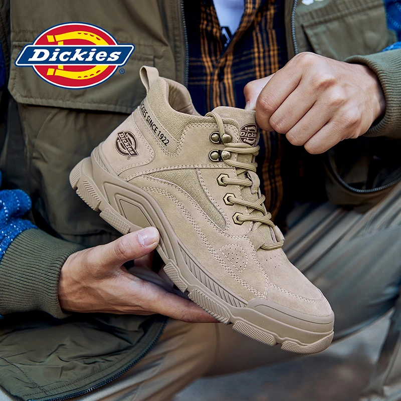 Dickies户外登山靴2025冬季新款厚底休闲增高耐磨男鞋高帮马丁靴