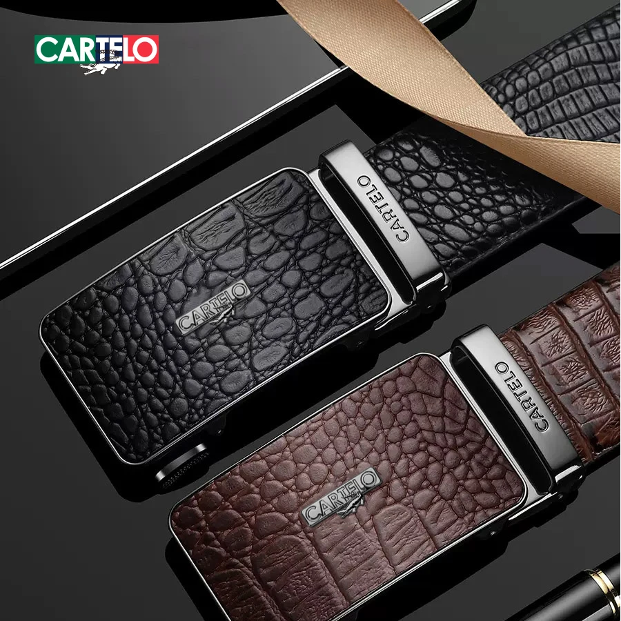 卡帝乐鳄鱼新款自动扣真皮皮带时尚休闲商务潮流高档百搭男士裤带