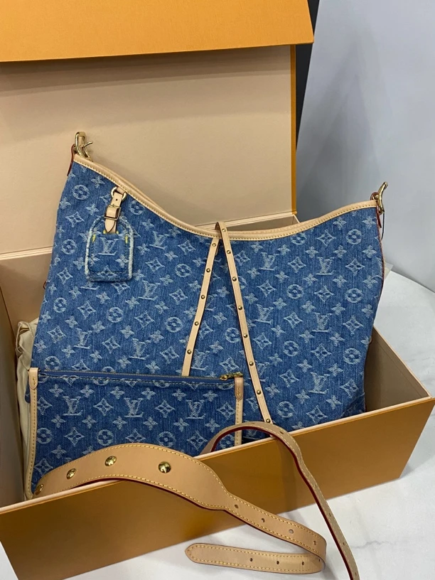 99新 LouisVuitton/路易威登 牛仔Carryall托特包39Cm/ZK