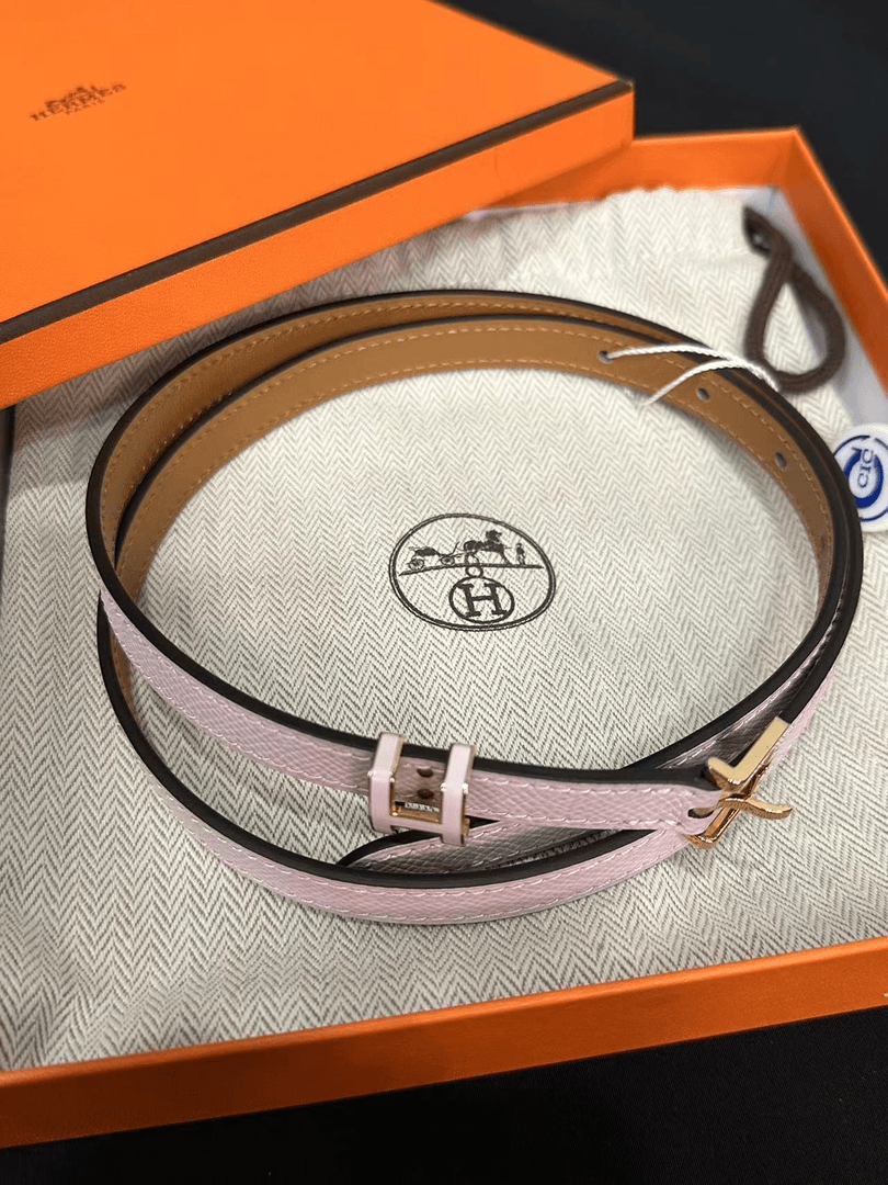 95新 Hermes/爱马仕 pop粉色腰带/U刻80码/0114071745