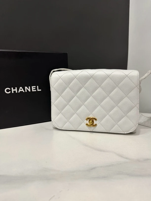 95新 Chanel/香奈儿 宽肩带cf口盖包3开22cm/0294073025