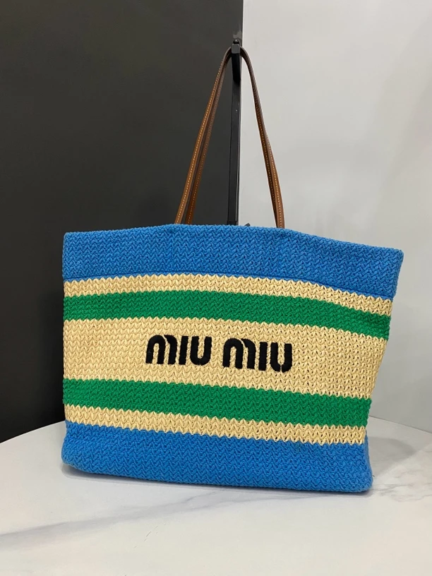 95新 MIU MIU/缪缪 编织托特包/39cm/JJ04090412