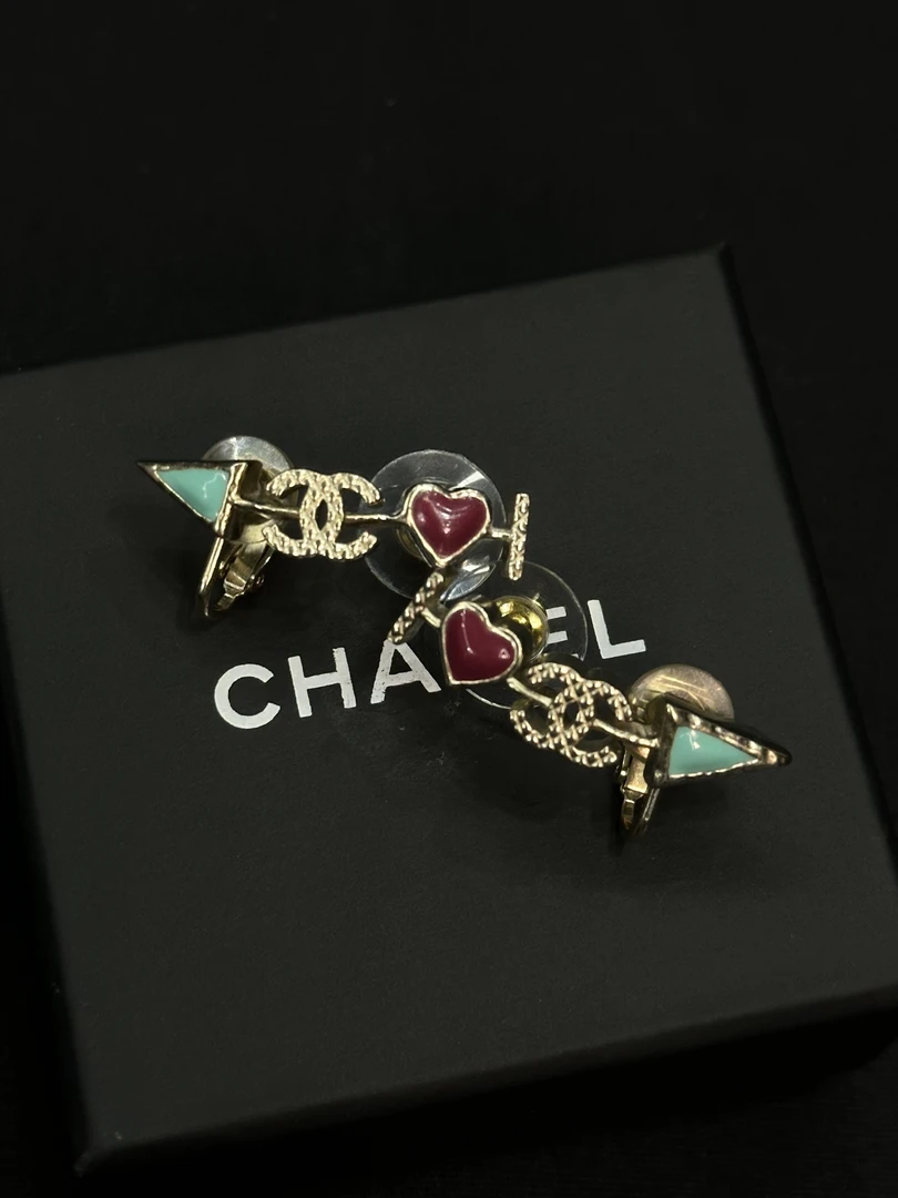 99新 Chanel/香奈儿 17P彩色珐琅耳钉/JJ4093014