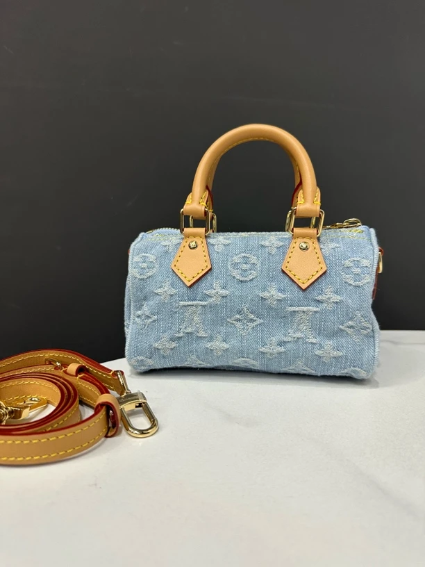 99新 LouisVuitton/路易威登 丹宁nano speedy包17cm/JJ04101002