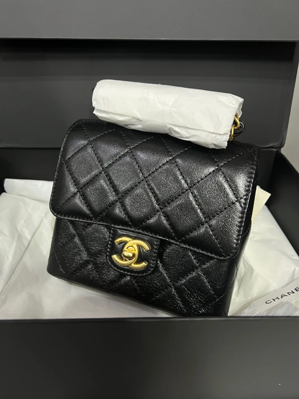 99新 Chanel/香奈儿 22k方胖子链条包芯片16cm/JJ5021402