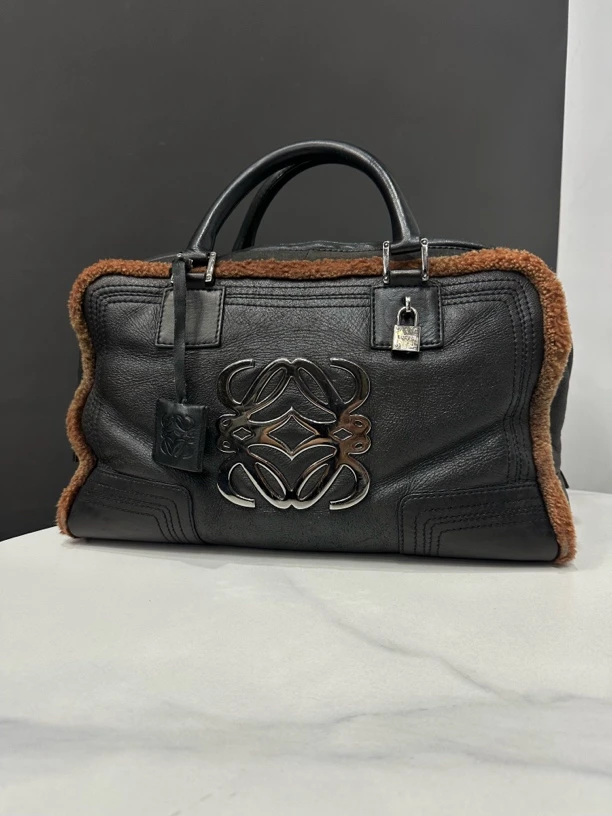 95新 LOEWE/罗意威 羊羔毛amazon波士顿37cm/JJ04101001