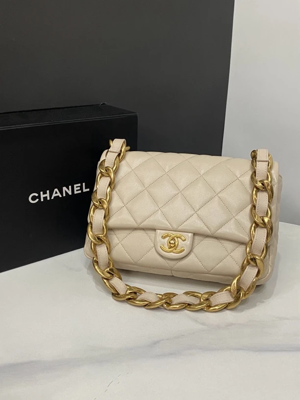 99新 Chanel/香奈儿 23p粗链条腋下包芯片27cm/8208373