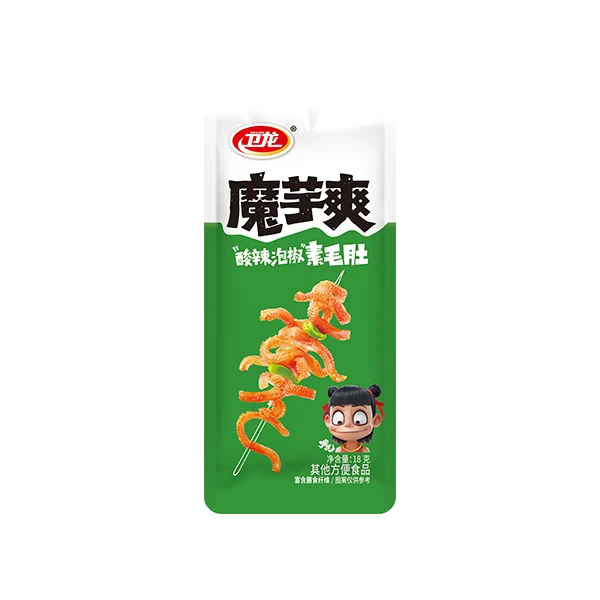 卫龙 魔芋爽酸辣泡椒素毛肚 18g/袋