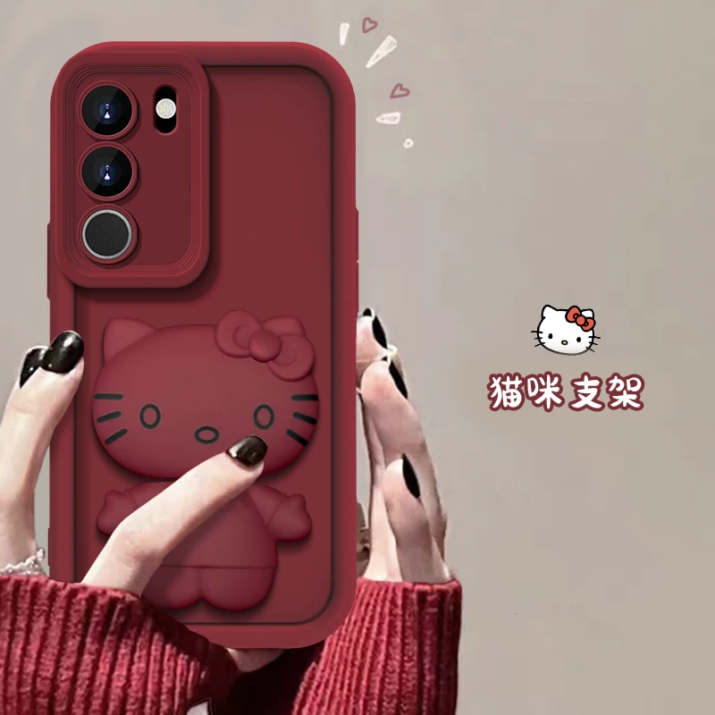 vivo S17手机壳猫猫支架款网红爆款天眼硅胶全包防摔可爱女款软壳