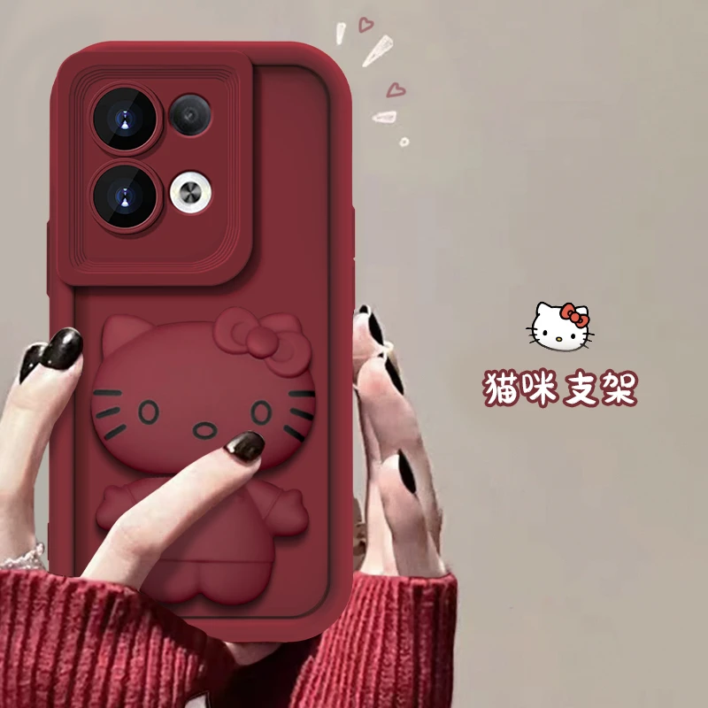 oppo Reno8Pro+手机壳猫猫支架款网红爆款天眼硅胶全包防摔可爱女