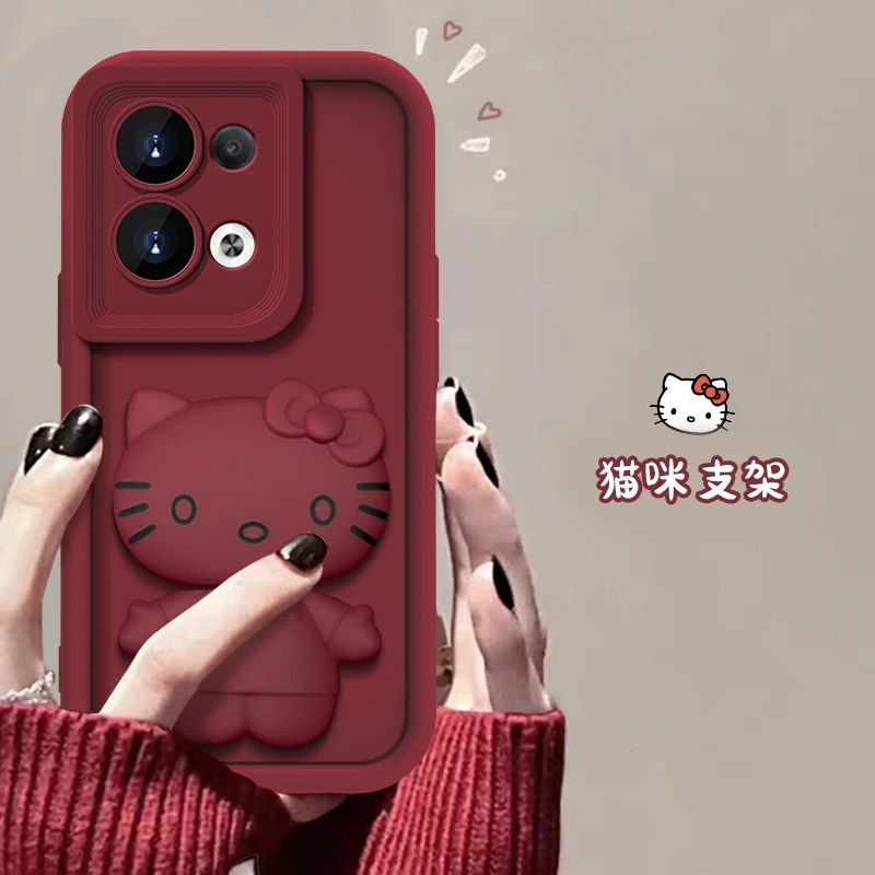oppo Reno8Pro手机壳猫猫支架款网红爆款天眼硅胶全包防摔可爱女