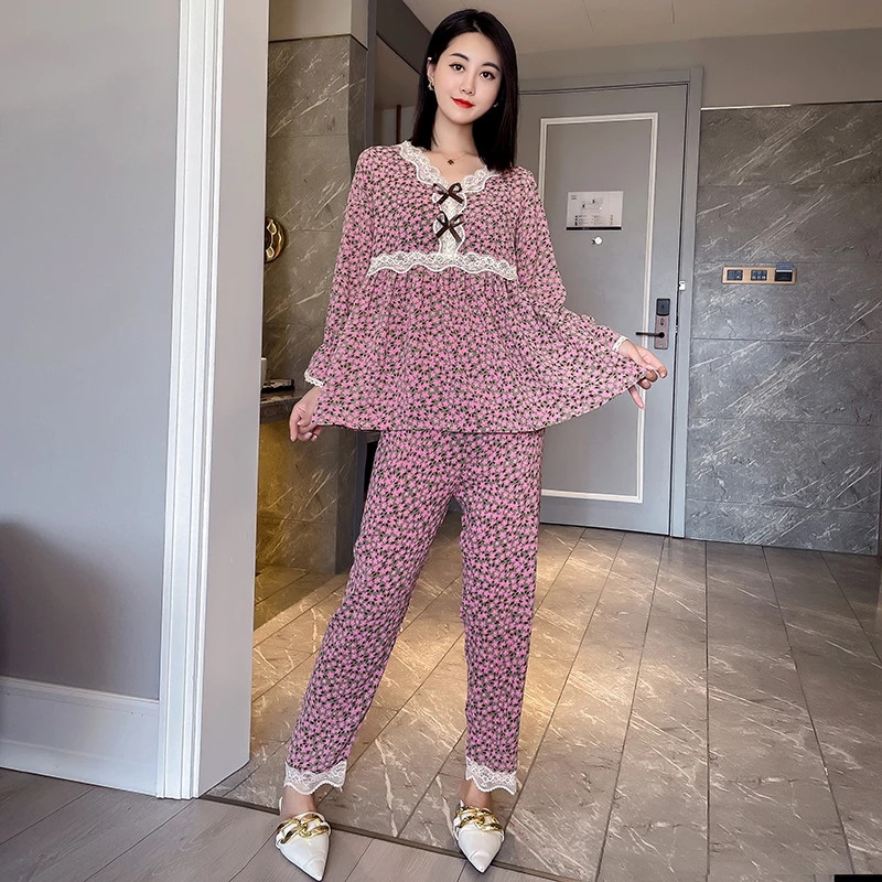 新款家居服套装收腰睡衣两件套时尚家居服两件套休闲舒适睡衣