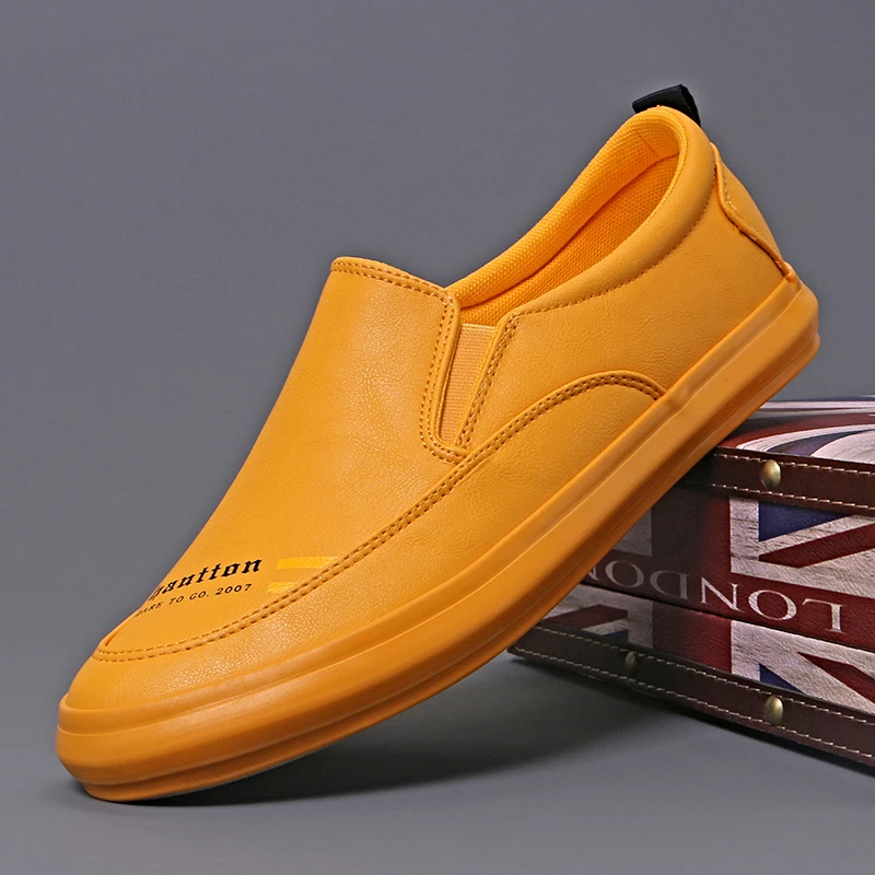 2023秋季百搭潮流男士休闲鞋时尚帅气舒适软底一脚蹬板鞋