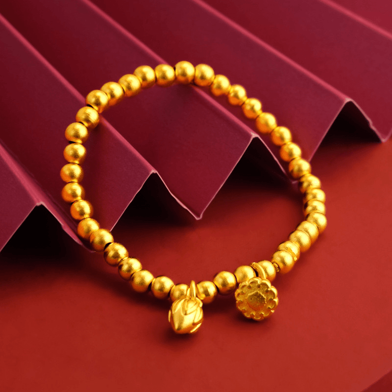 合金手链 女款古法新中式两世欢莲蓬手链