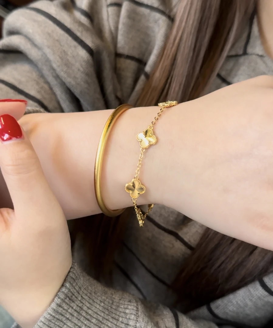 合金手链 四叶草五花手链