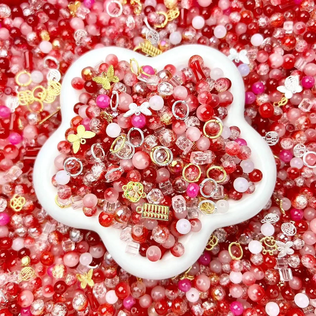 混装国风琉璃珠女孩手工制作DIY串珠手链编织穿珠子暑期玩具礼物