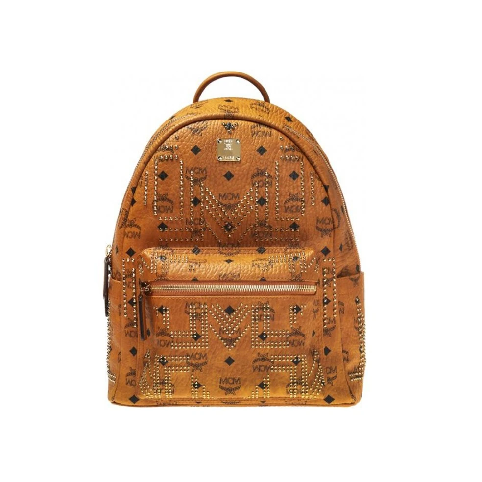 95新 MCM Mcm/ 干邑色中小号双肩包