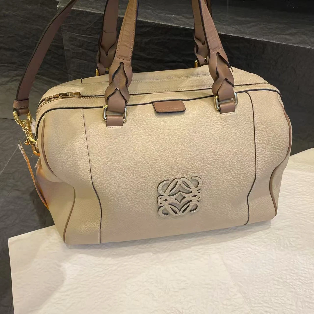 95新 LOEWE/罗意威 【小考拉】罗意威 浅灰色波士顿斜挎包