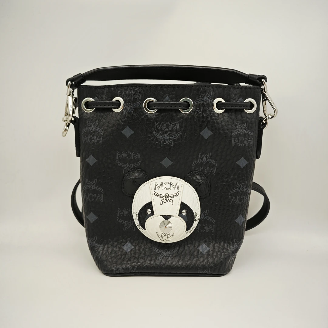 99新 MCM Mcm/ 黑色老花单肩包W17649