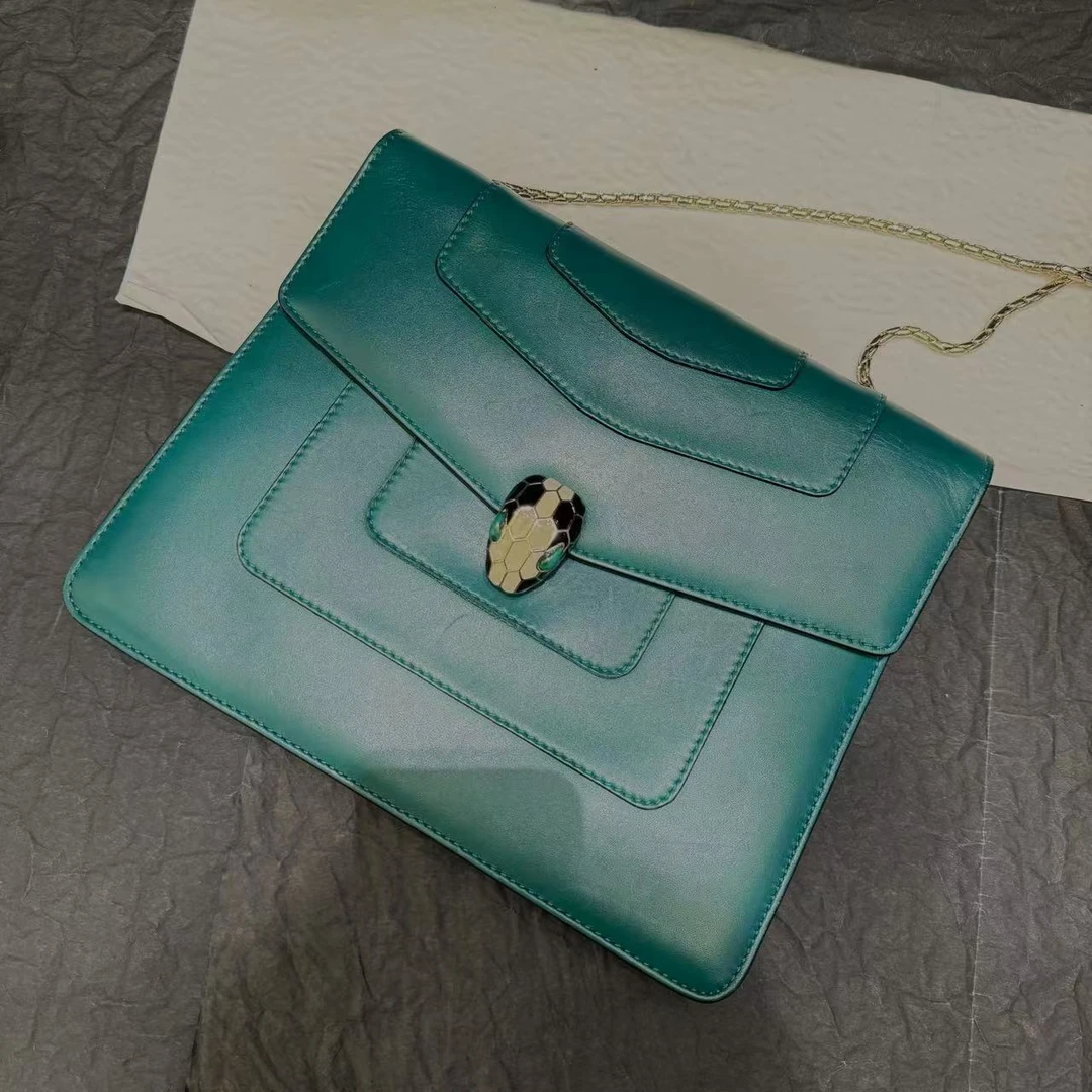 95新 BVLGARI/宝格丽 【小考拉】宝格丽 绿色forever系列斜挎包