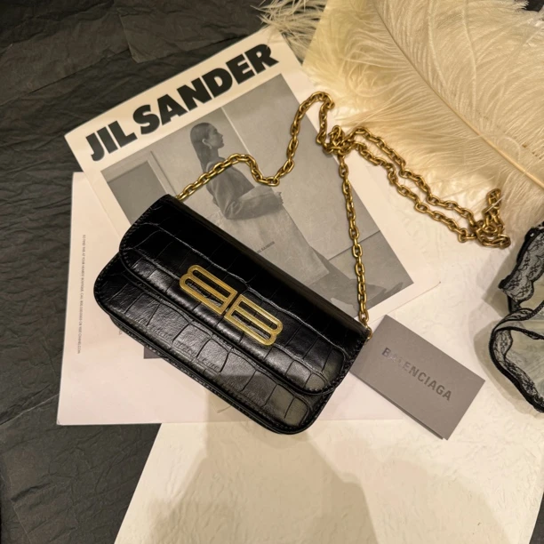 95新 Balenciaga/巴黎世家 【小考拉】巴黎世家 黑金gossip斜挎包
