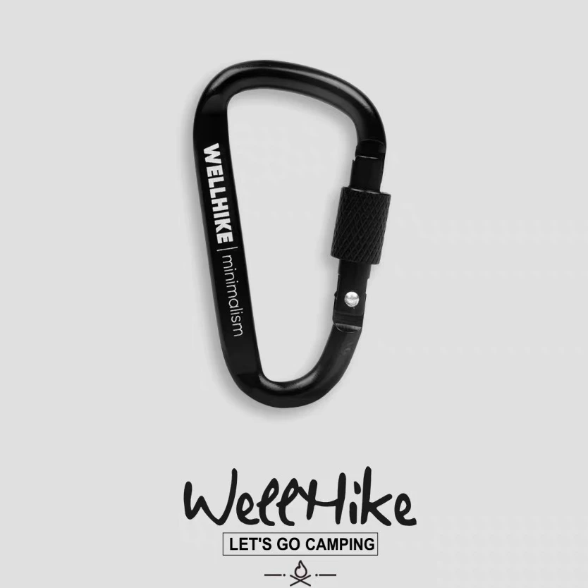 WELLHIKE户外登山扣 D型大挂钩钥匙扣快挂钩风绳卡扣锁 露营装备