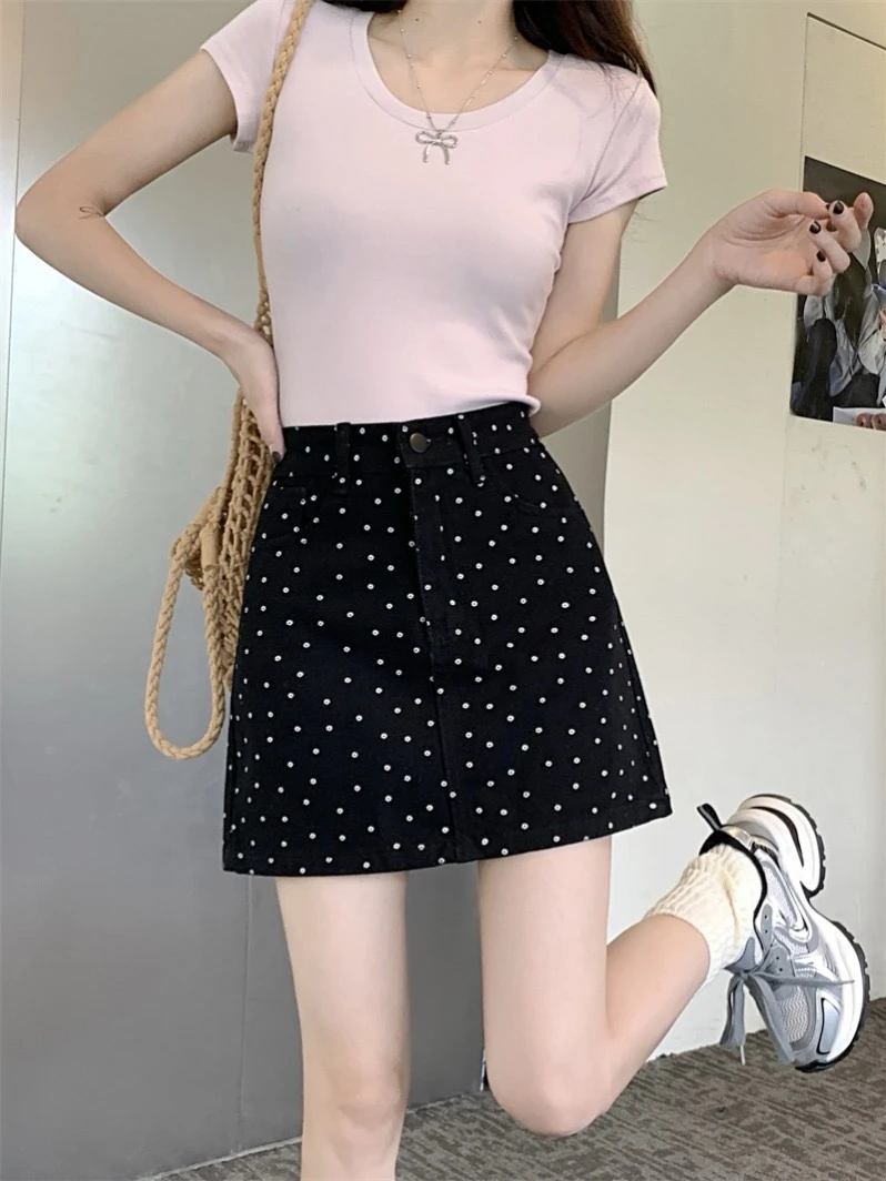 新款碎花显瘦半身裙小个子夏季时尚百搭韩版设计感防走光A字短裙