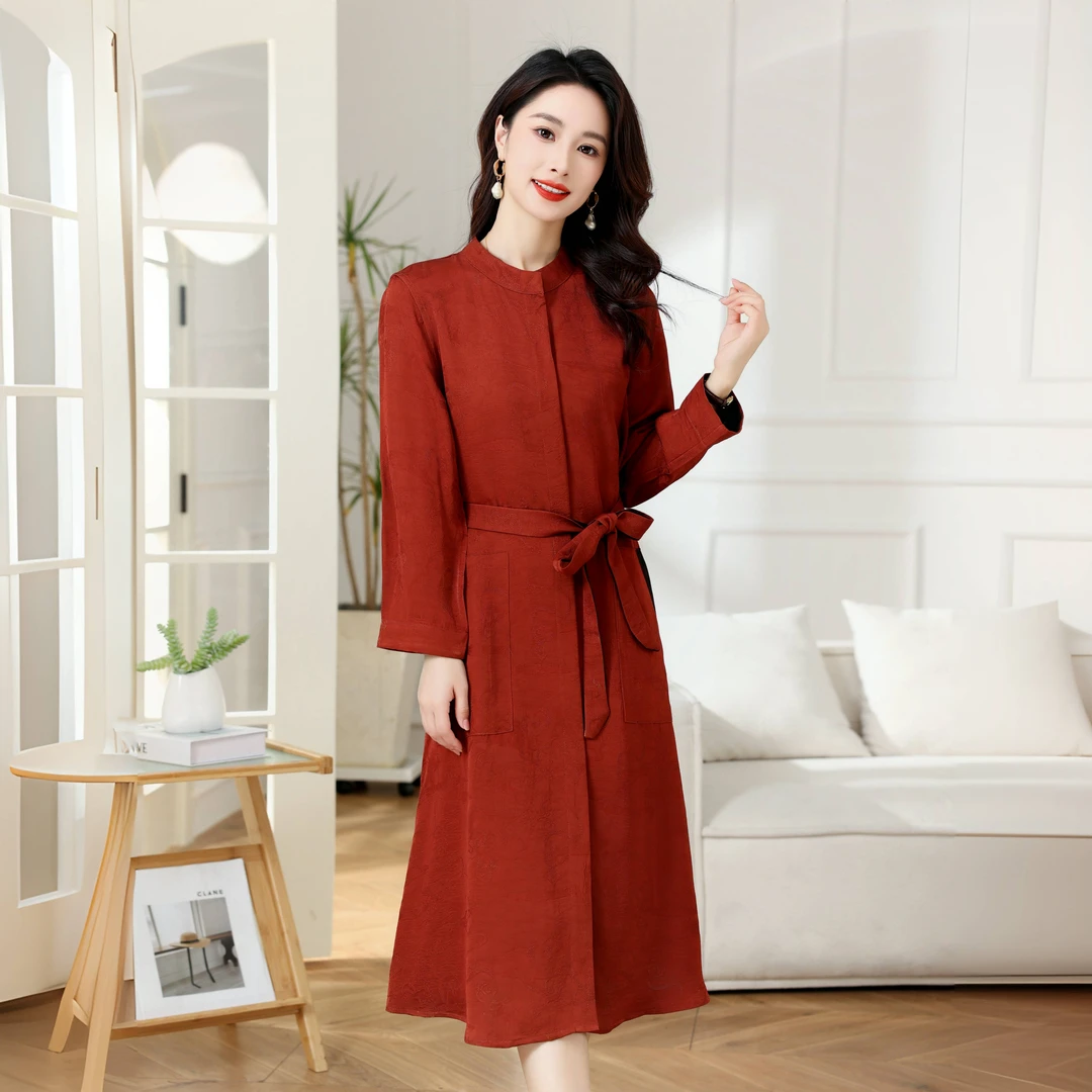 龟裂纹风衣2025新款高端时尚气质百搭国风香云纱外套