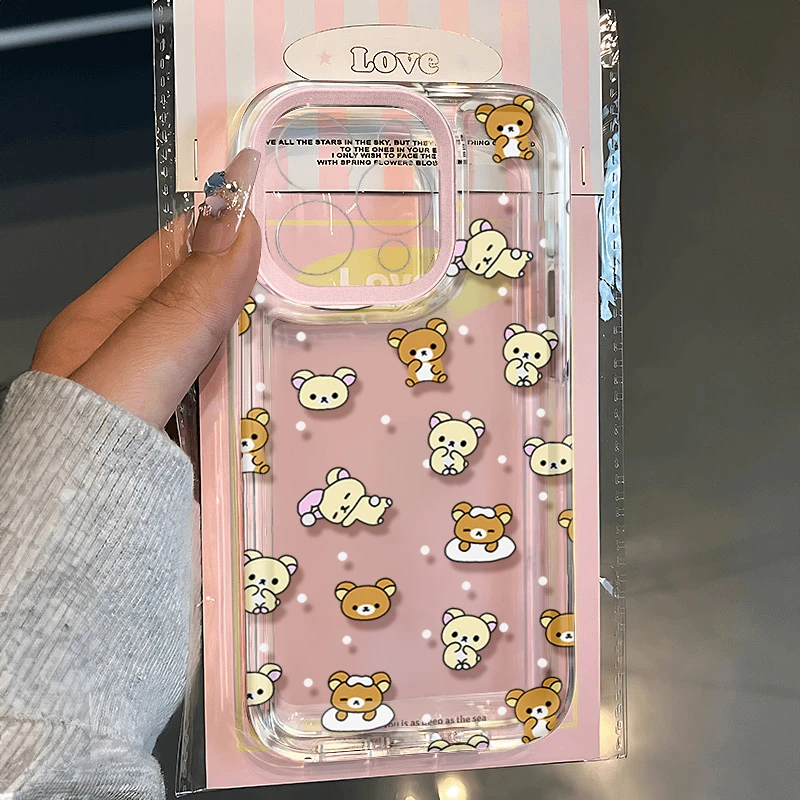 瞌睡轻松熊适用苹果16 15手机壳iPhone13promax防摔14 12女xr软11