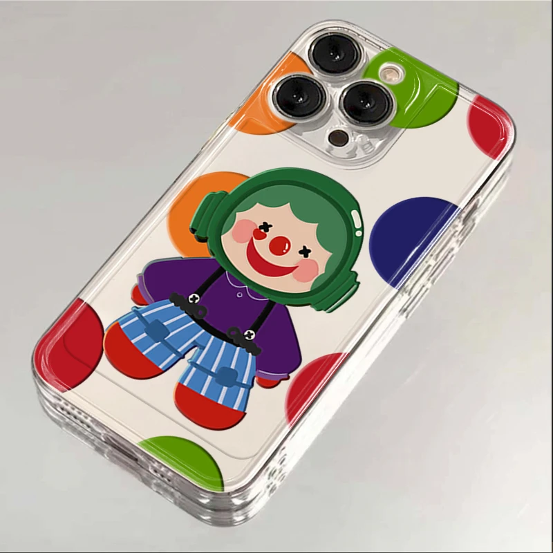波点小丑iphone15苹果手机壳14promax软胶13pro透明12创意11包11