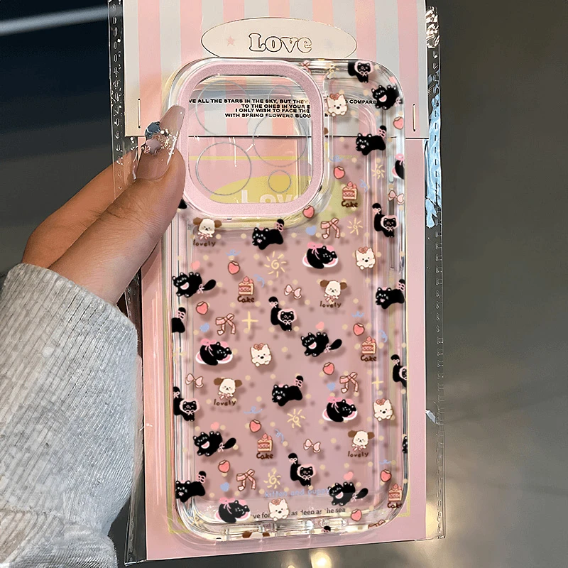 草莓小猫适用苹果16 15手机壳iPhone13promax防摔14 12男女xr软11