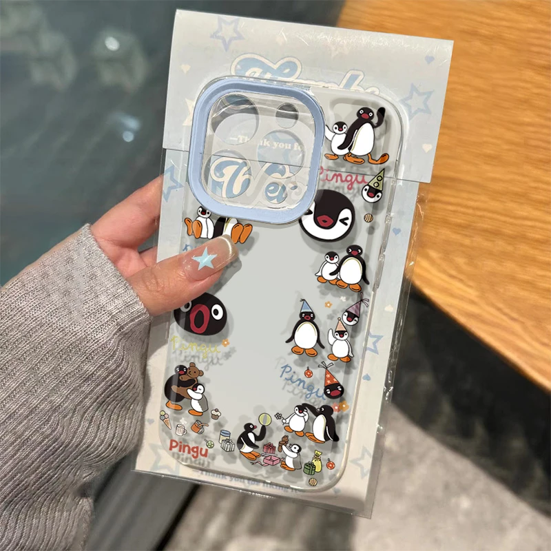 呆萌企鹅派对适用苹果13 15手机壳iPhone14promax防摔12 11卡通xr