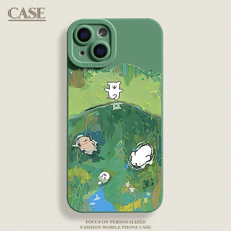 湖边风景小狗iPhone15ProMax手机壳14苹果13硅胶12/78p/11xs/xr