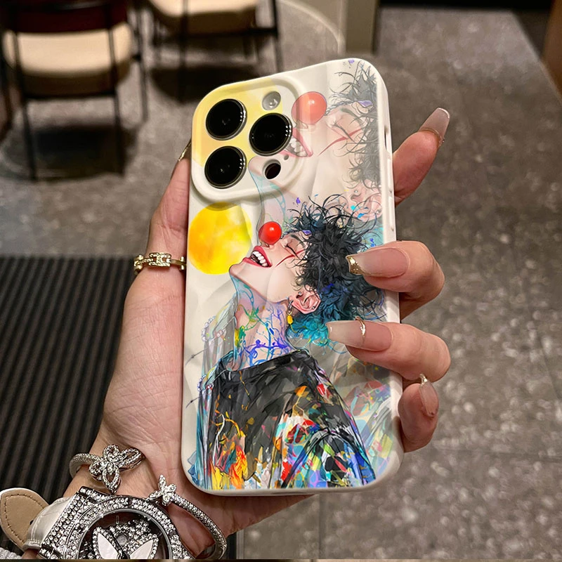 小丑自由男孩适用iphone16/15苹果12褶皱手机壳14promax防摔13/11