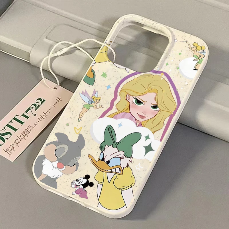 迪士尼公主iphone15苹果卡通手机壳14promax小麦壳13pro软12/11