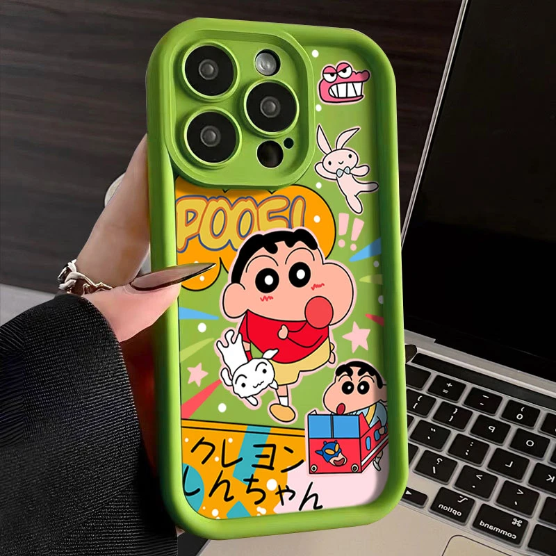 可爱小新适用于iphone15苹果手机壳14promax金刚砂1312全包11防摔