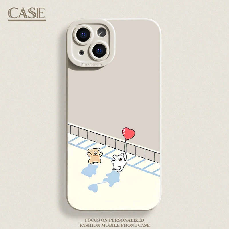 天桥小狗适用iPhone15ProMax手机壳14苹果13硅胶12软7p8p男女11xs