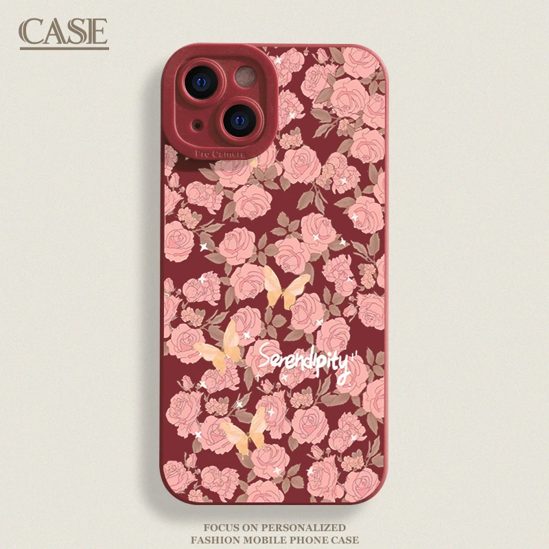 满屏花朵iPhone15ProMax手机壳14苹果13硅胶12全包78p男女11xs/xr