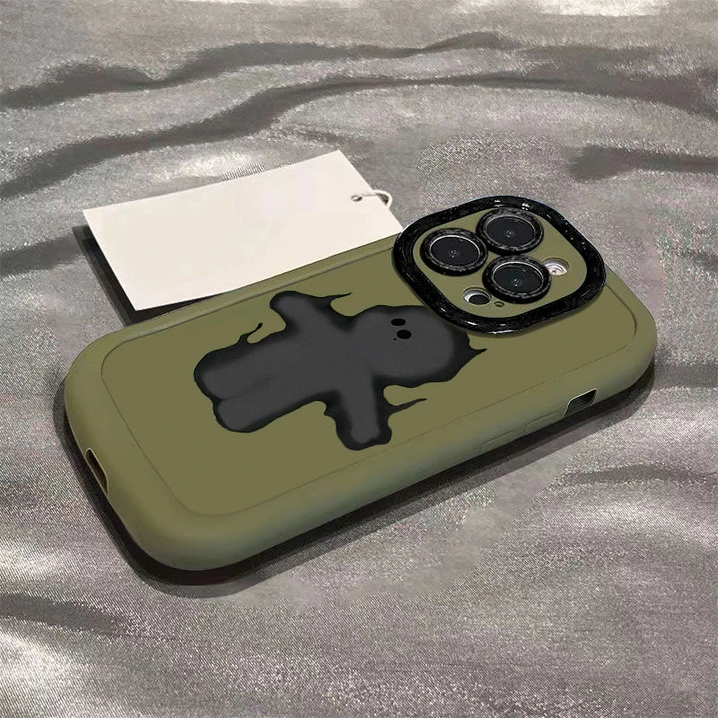 灰色小火人适用苹果14promax手机壳iphone15全包11硅胶13/12防摔